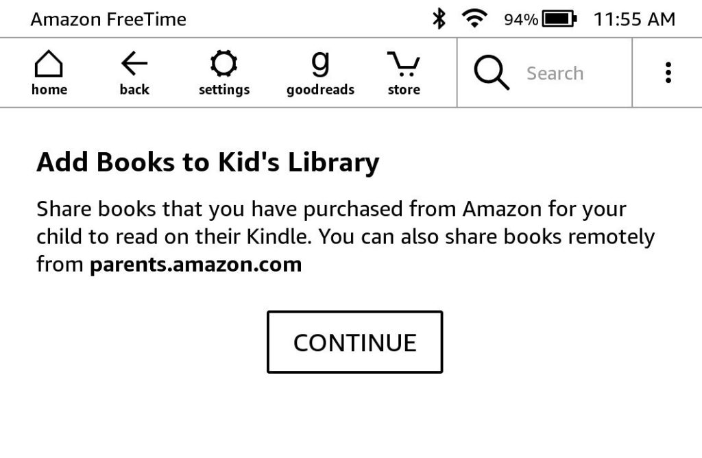 share kindle personal documents with child profile