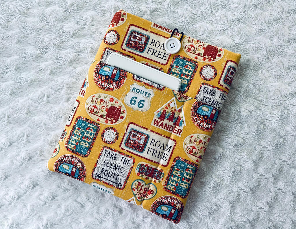 Yellow book sleeve with road signs and route 66 signs by CPickeringCo