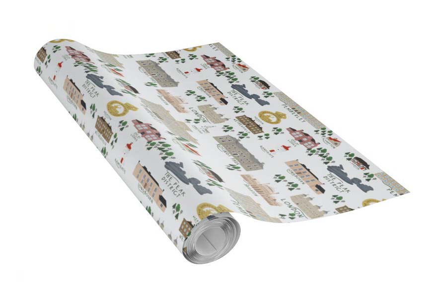 Pride and Prejudice Map Wrapping Paper