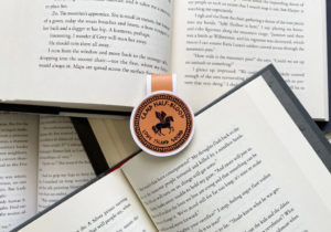 Round magnetic bookmark with a Pegasus image and the words "Camp Half Blood, Long Island Sound" by ThePeachyPolkadot