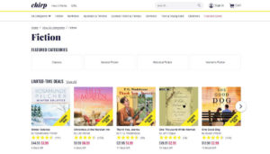 Screenshot of the fiction page of Chirp's website