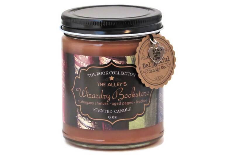 Brown candle called "Wizardry Bookstore" by ScentlyDelightful