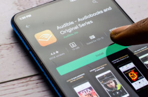 Amazon's Audible app open to the installation page on a phone