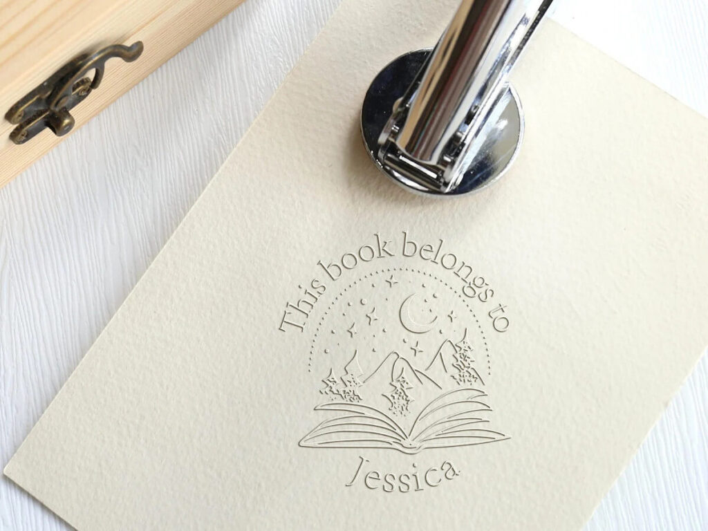 Custom Embosser The books Stamp,Personalized the books belongs to Embosser,steel  embosser,stamp, design your own logo